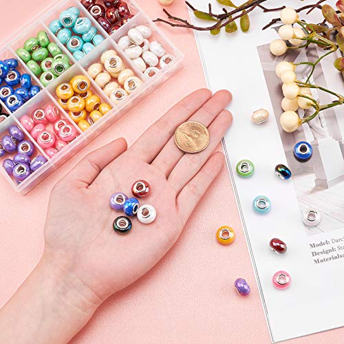 NBEADS 120 perline europee in resina opaca, 10