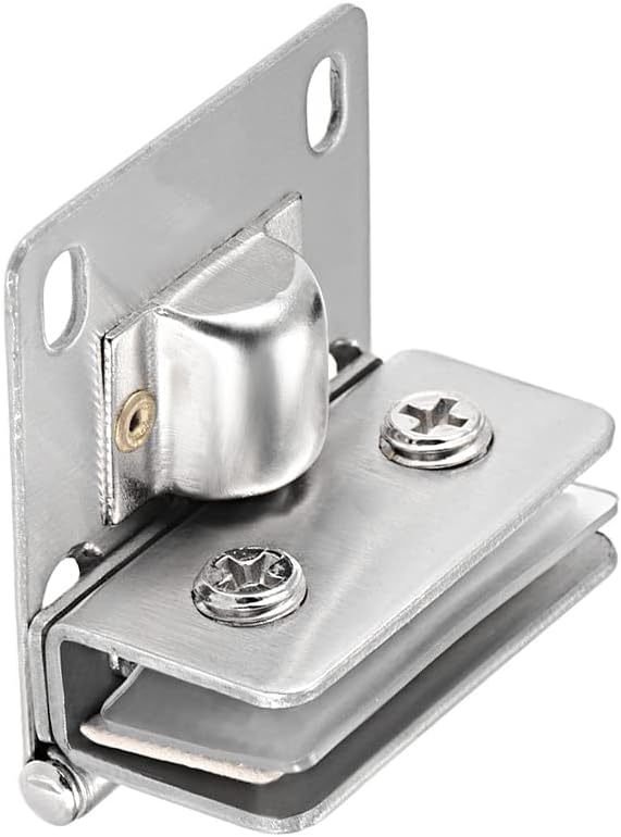 uxcell Glass Hinge Cupboard Cabinet Door Hinge Glass Clamp,Stainless Steel, for 5-8mm Thickness 4Pcs