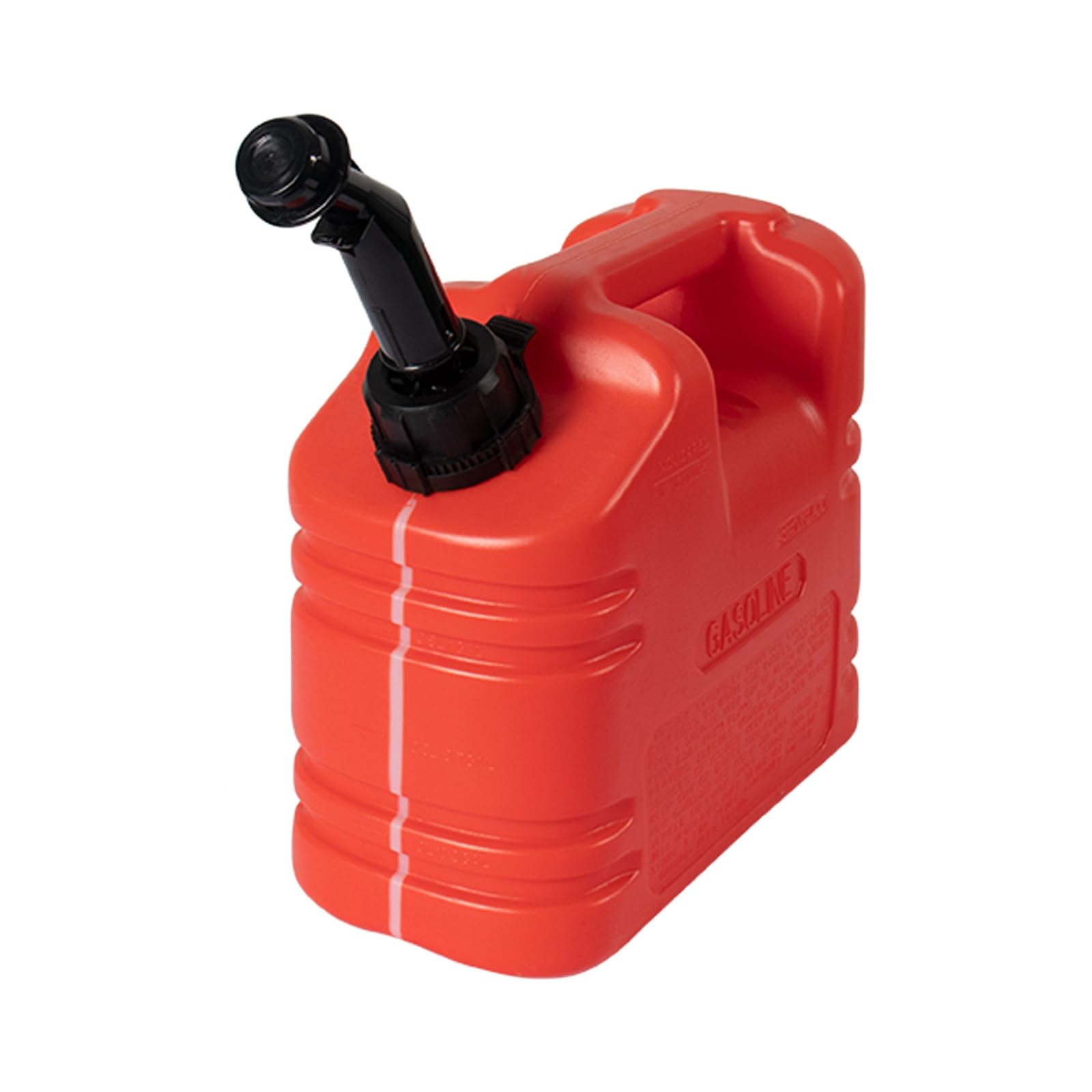 Bidon D'essence Portable et Résistant, de 5 Gallons (environ 19 Litres), Anti-déversement, avec Bande Visible et Valve de Purge D'air(Red,5L)