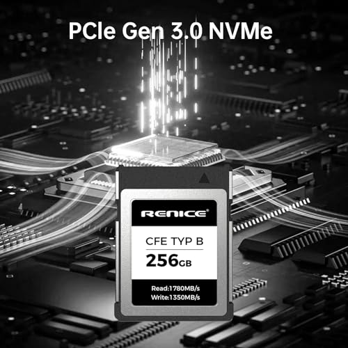 RENICE CFexpress Tipo B 256 GB CF Tarjeta de memoria cámara PCIe 3.0 TLC Flash Memory Card hasta 1780MB/s velocidad de lectura - imagen 5