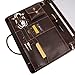 GZRHKJ Genuine Leather Portfolio, Padfolio Organizer with Handle, Personalized Padfolio，Padfolio with Zipper for Men Women，Suitable for 15-inch Laptop Legal Pad Padfolio, Dark Brown