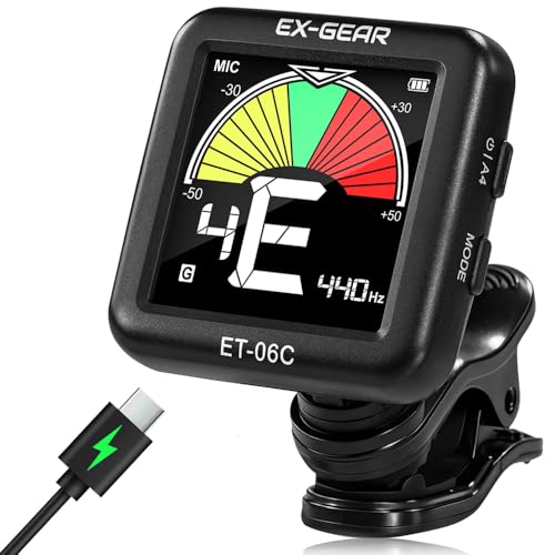 EX-GEAR Professional Guitar Tuner Clip On, Quick & Accurate Tuning with Large...