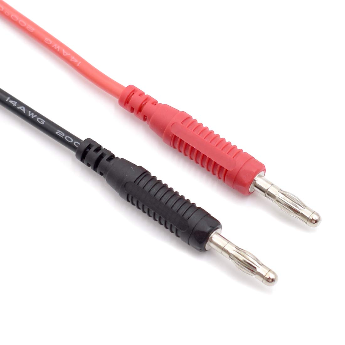 2  piece 14AWG Heavy Duty Test Leads 4mm Banana Plugs to Alligator Clips Flexible Cable Wire Set for Multimeter Electrical Testing 5 Colors 3 Feet