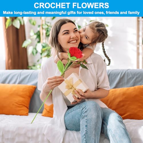 Fleurs au crochet roses tricotées à la main décoration mariage maison