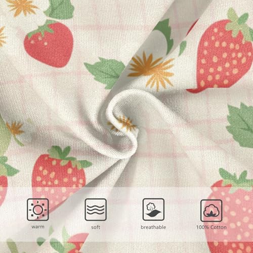 Strawberry Checkered Toddler Boys' Soft Kids Underwear Breathable Children Undies3