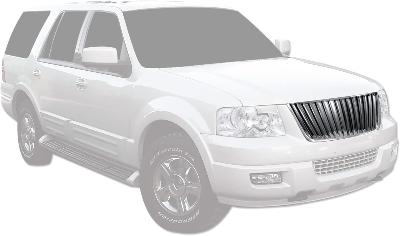 Armordillo USA 8720288 Vertical Style Front Hood Bumper Grille - Chrome Fits 2003-2006 Ford Expedition