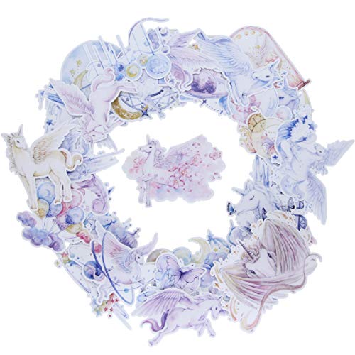 Aesthetic Rainbow Unicorn Stickers for Girls Teens (31pcs) Watercolor Waterproof Dreamy Sticker Pack for Water Bottles Laptop Gift Junk Journal Crafts DIY Paper Project Decals