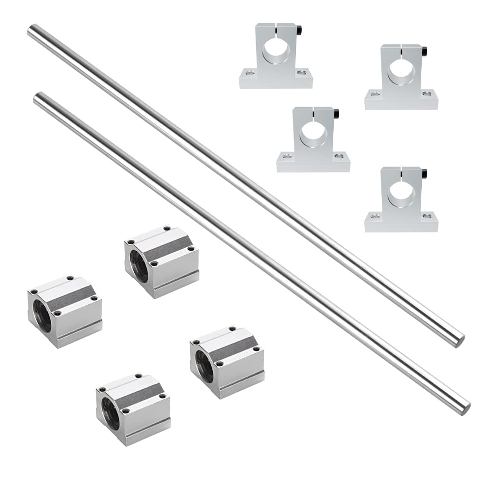 2 Stück 500mm Linearwelle 8mm Durchmesser Linearführung Set Horizontale Präzisionswelle Linearschiene mit Linearkugellager Wellen halterung Vertikaler für 3D Drucker CNC DIY