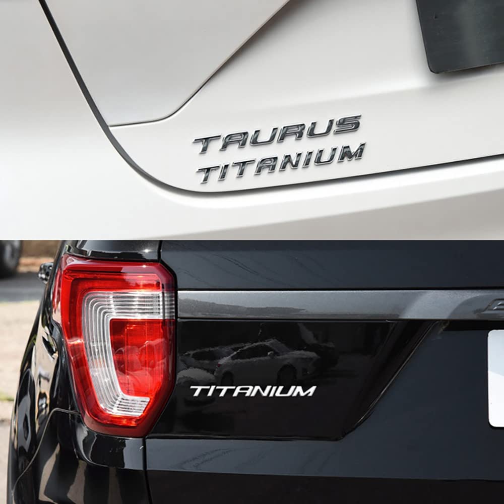 XLUCBS Emblèmes 3D Métal Titane Lettre Argent - Autocollants Voiture Pour Ford Mondeo MK5 Kuga Ecosport Taurus Focus Fiesta