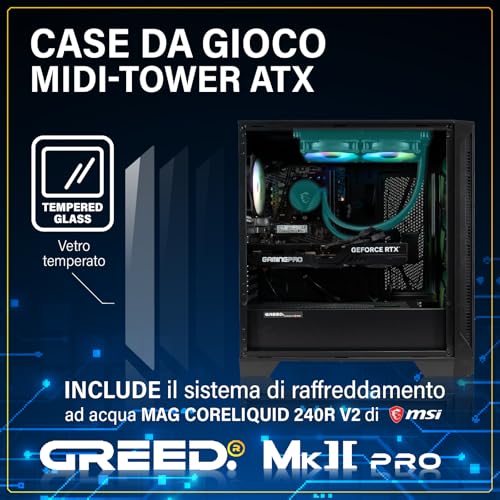 ® Mk2 Pro - 4K High End Gaming PC – Intel Core i7 12700F + RTX 5070 – computer RGB veloce + desktop raytracing da 4,9 GHz – 32 GB DDR4 RAM – Raffreddamento ad acqua -1TB SSD – WLAN + Win11 Pro - PC Desktop - Immagine 1