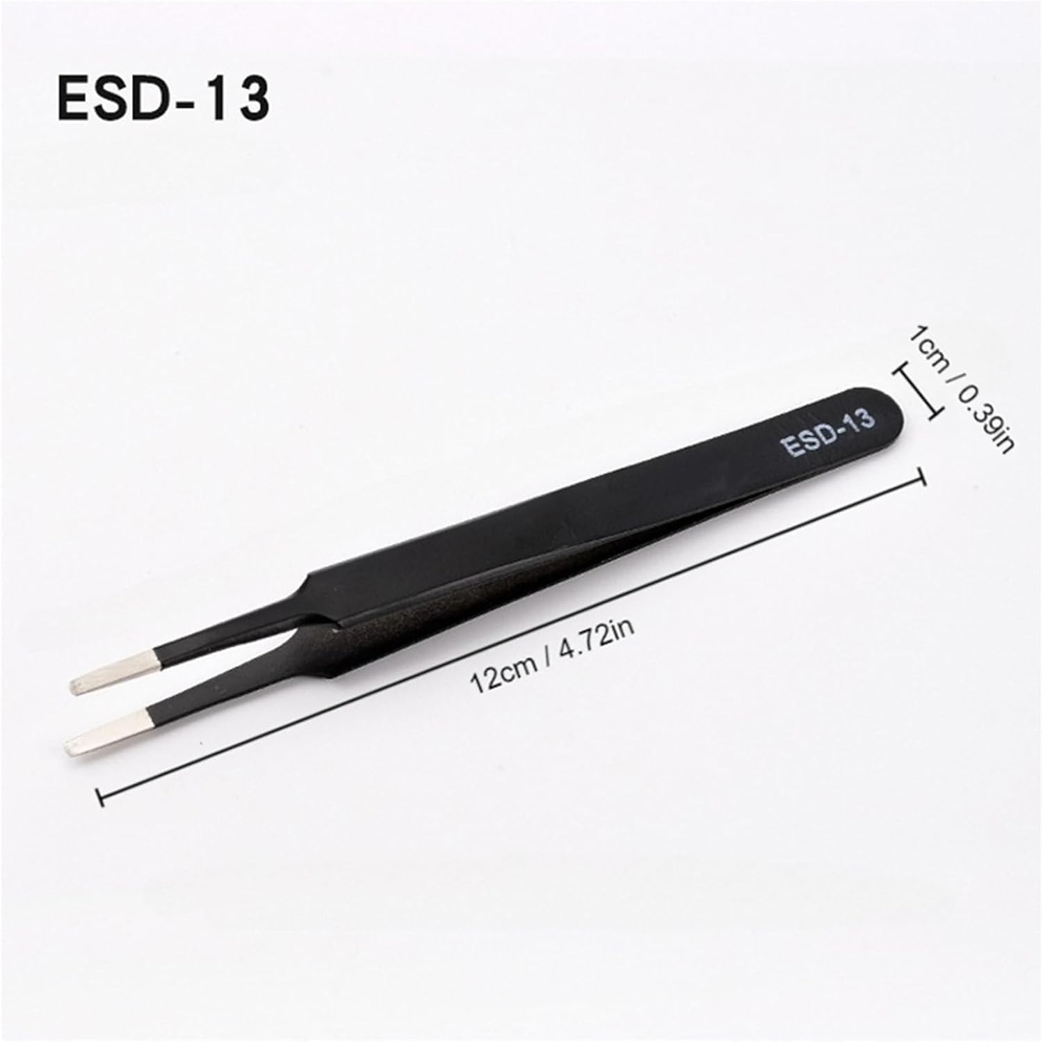 2PCS/6PCS Stainless Steel Anti-Static Tweezers, ESD10-ESD15 Repair Tool Set, for Maintenance, Experimentation(ESD15 2PCS)