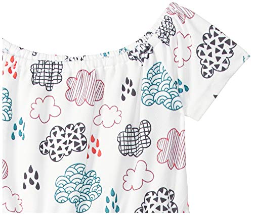 Image of Gubbarey Girl's Cotton Blend Fit and Flare Knee-Length Casual Dress (DRG2021 2020 White 8-9 Y)