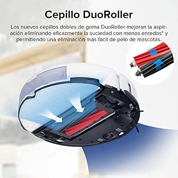 roborock S8 Robot Aspirador con Cepillo Doble & Succión de 6000 Pa & Evitación de Obstáculos 3D Robot Aspirador y Fregona Compatible con Alexa para Pelo de Mascotas (Actualización S7)
