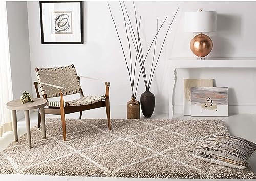 Image of Shaggy Floor Carpets for Living Room, Elegant Bed Side Runner, Bedroom Carpet, Sofa Area Wedding Carpet,(5x8 Feet, Beige Box)