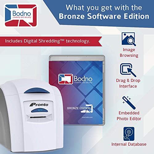 Magicard Pronto Id Card Printer & Complete Supplies Package With Bodno Software - Bronze Edition #TOP3