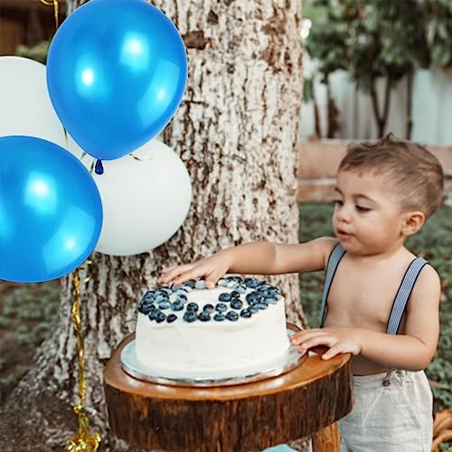 Image of 120 Pack Pearl Blue Balloons, Bright 12 inch Royal Blue Latex Party Balloons for Birthday Wedding Baby Shower Halloween.