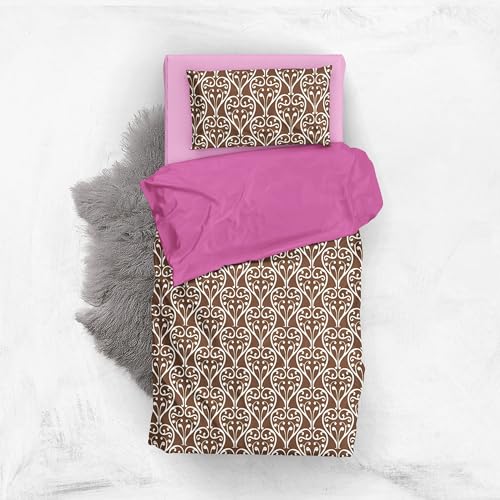 Bacati - Damask Pink/Choc Twin Comforter