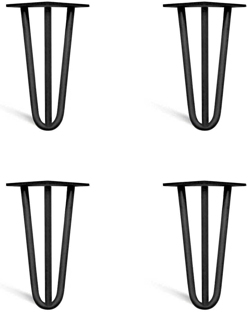 BSTSEL 4 x Hairpin Table Legs-Superior Double Weld Steel Construction 4"-28" 10mm For DIY Furniture With Protector Feet & Screws, For Sofa,Wardrobe, TV Cabinet (8INCH / Cabinet / 4Pcs / 20CM)