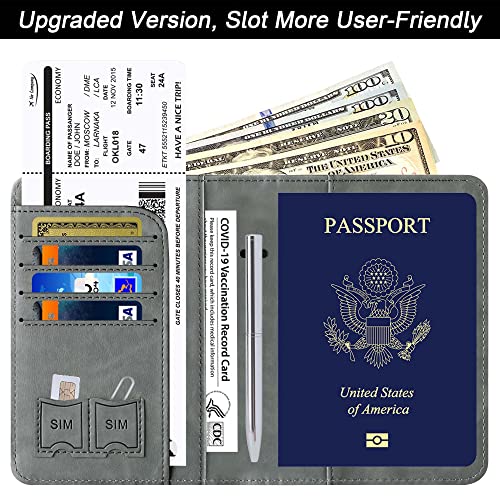 Image of Passport Holder for Travel Essentials, Passport Cover, Rfid Blocking Wallet | Travel Wallet, Leather, Passport Case, Travel Accessories, Vacation Luggage Must Haves, for Men Women