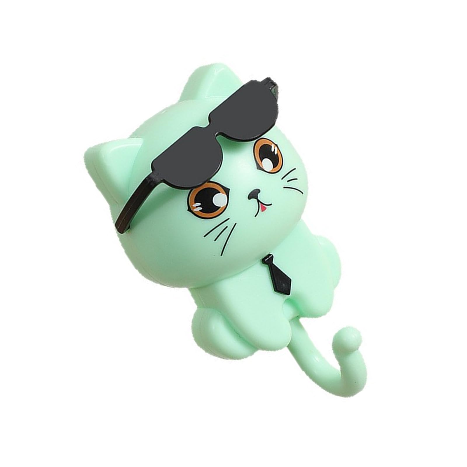 Kaeltsyn Green Cats Themed Mounting Hook For Arranging Keys And Accessories Storage Rack For Entryway Kitchen Cartoon Holder