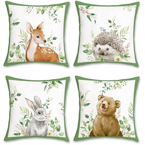 Bonhause Spring Animals Cushion Covers Set Cover
