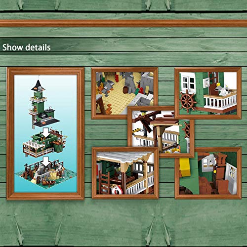 ZJLA Modularer Leuchtturm Modellbausteine, 3452 Klemmbausteine Architekturhäuser mit Minifiguren, Modellbausatz… – Bild 3