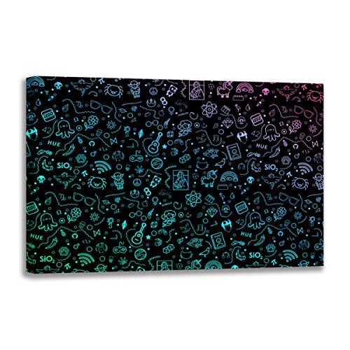 Toile affiche moderne icônes gradients 30x45cm avec châssis