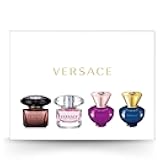 Versace Women's Miniature Collection 4 x 5 ml Perfume for Women Set Includes Bright Crystal EDT, Crystal Noir, Dylan Blue Pour Femme EDP, Dylan Purple EDP - Mini Perfume Gift for Women