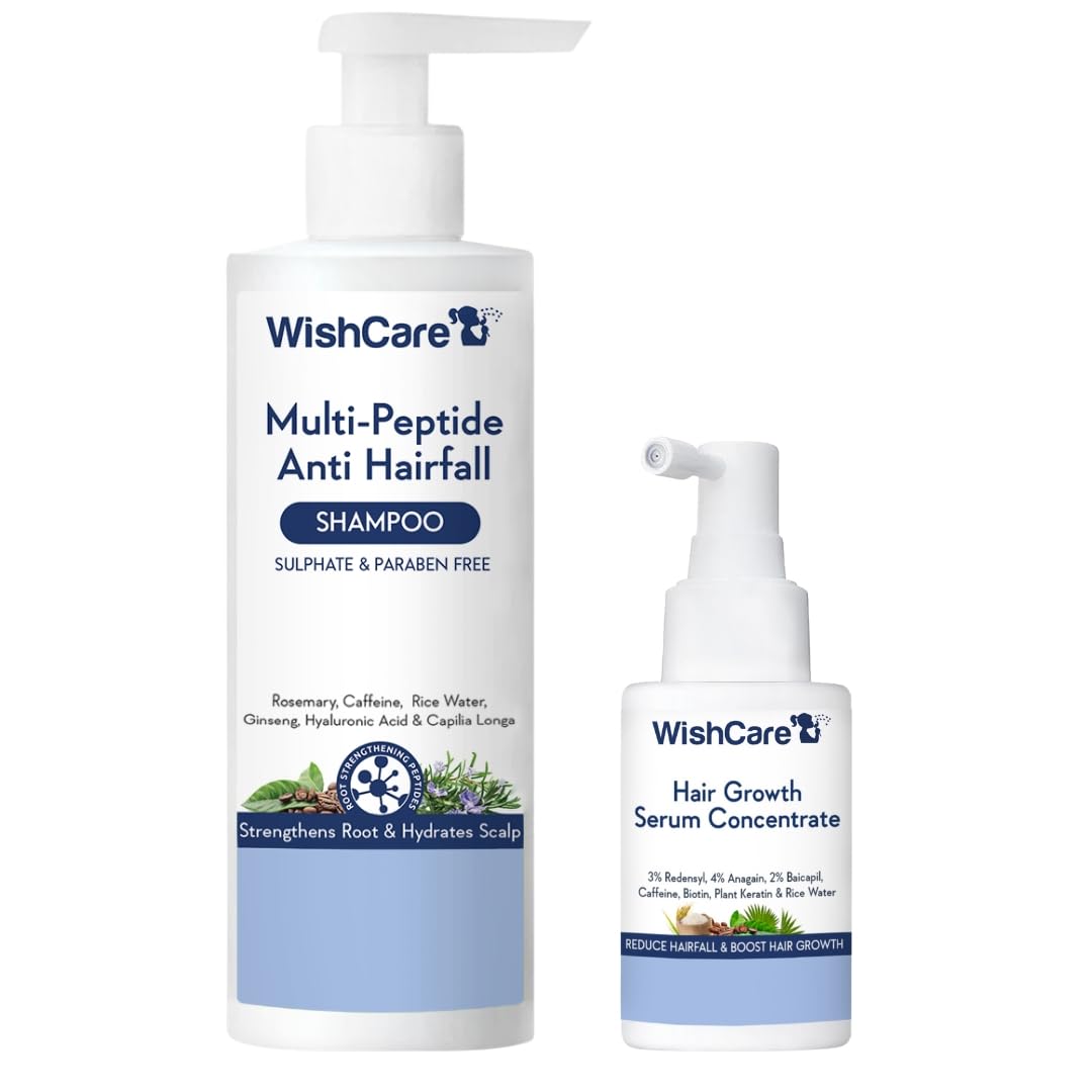 WishCare Redensyl Hair Growth Serum & Multi Peptide Anti Hairfall Shampoo - Combo Pack (30ml+250ml)