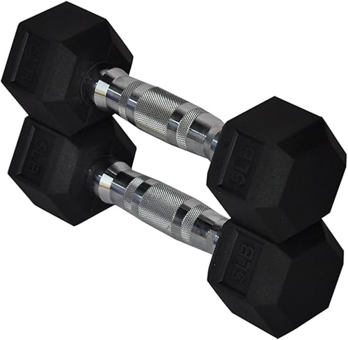 Miniatura 3 de Huokan Juego de mancuernas de goma hexagonal de 51020304050 libras para hombres y mujeres, entrenamiento, mancuernas sin utilidad con mango de metal