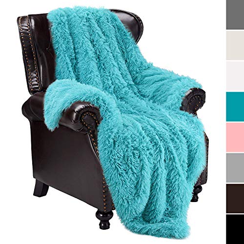 junovo Super Soft Shaggy Longfur with Sherpa Reversible Warm Throw Blankets, Snuggly Fuzzy