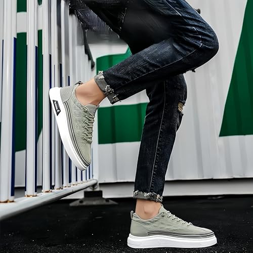 Image of Mens Slip On Walking Shoes Non Slip Running Shoes Workout Shoes Breathable Fashion Sneakers (Green, US Footwear Size System, Adult, Men, Numeric, Medium, 7)