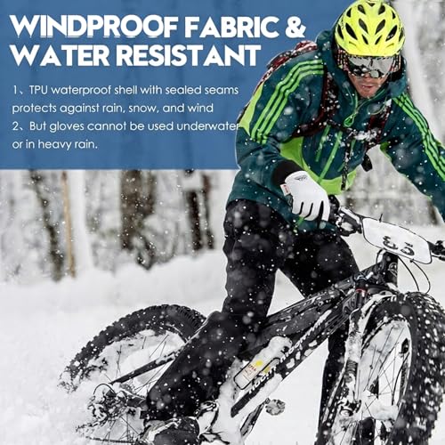 Image of Bruvoalon Winter Gloves for Women & Men, 3M Thermal Insulation, Lycra Fabric, Touchscreen, Anti-Slip