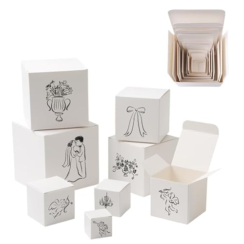 SUYEPER Nesting Gift Boxes set with creative stickers For Personalized