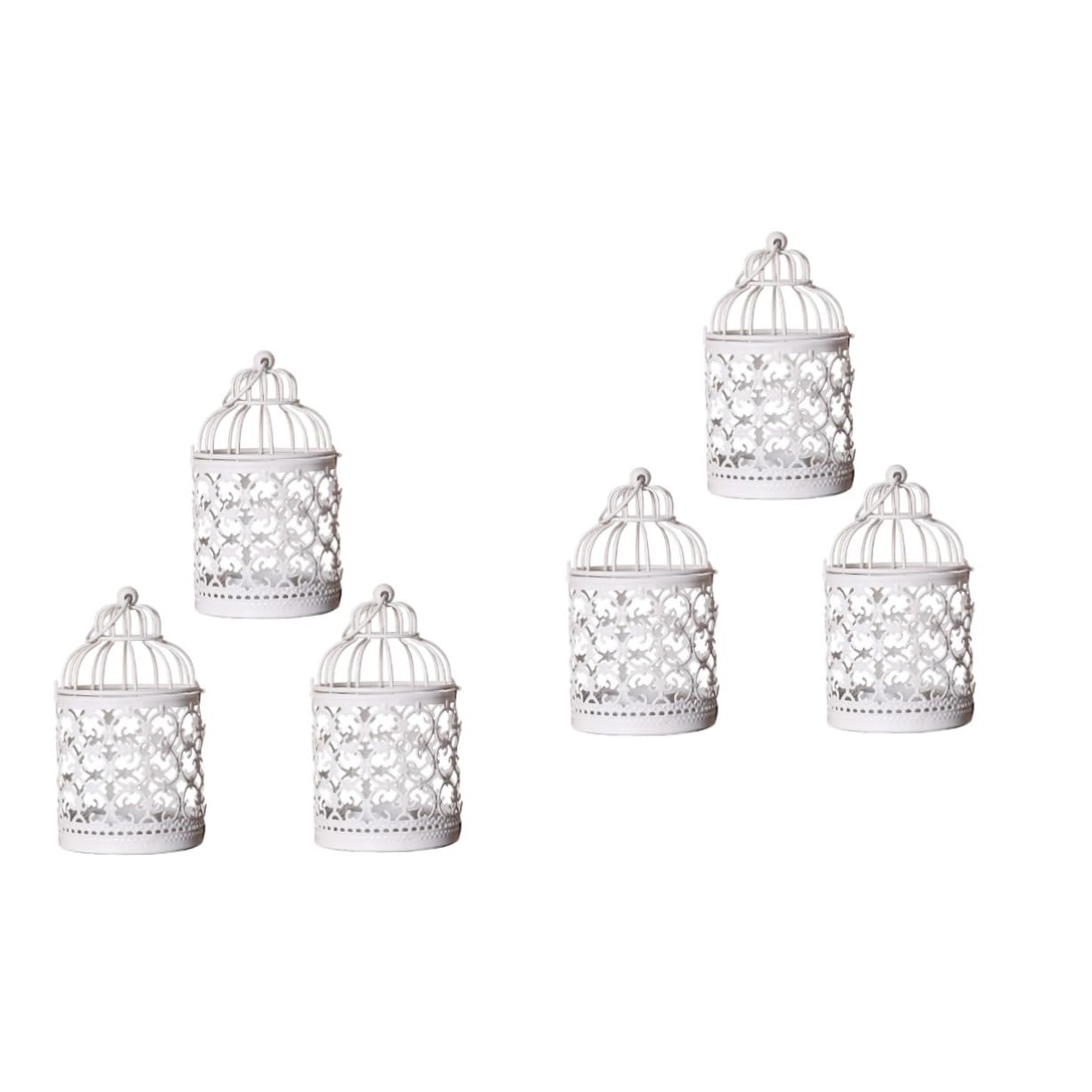 Alipis 2 Juegos Portavelas De Jaula De Pájaros Hueca Candle Holder Jaula Pajaros Jaulas Pajaros Candelabro De Pared Sujetavelas Taza De Vela Candelita Hierro Forjado 3 Piezas * 2