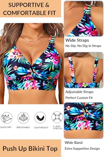 Image of Women's Bikini Top - Supportive Swimsuit for Large Bust - 2025 Cut Out Twist Swim Top