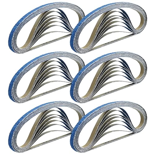 Bandes Abrasives 9 x 533 mm, 40 Pièces Bande Ponceuse Grain 40/60/80/120/240/400, Corindon Zirconium Haute Performance, pour Ponceuse à Bande pour Métal Bois