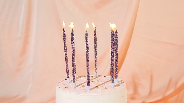 Image of PHD CAKE Starry Sky Glitter Long Thin Metallic Birthday Candles, Cake Candles, Birthday Parties, Wedding Decorations, Party Candles