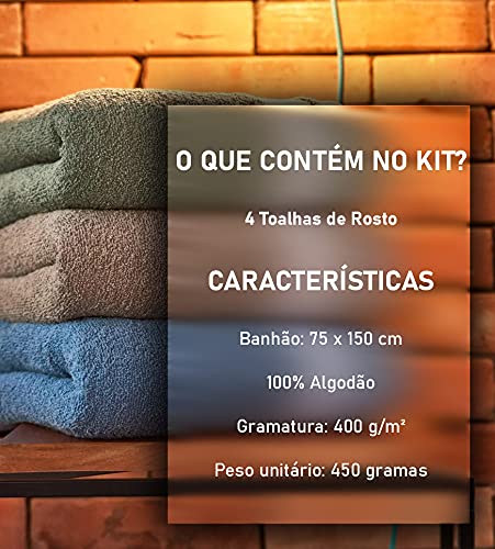 Kit com 5 Toalhas Banhão Quasar 100% Algodão LMPeter