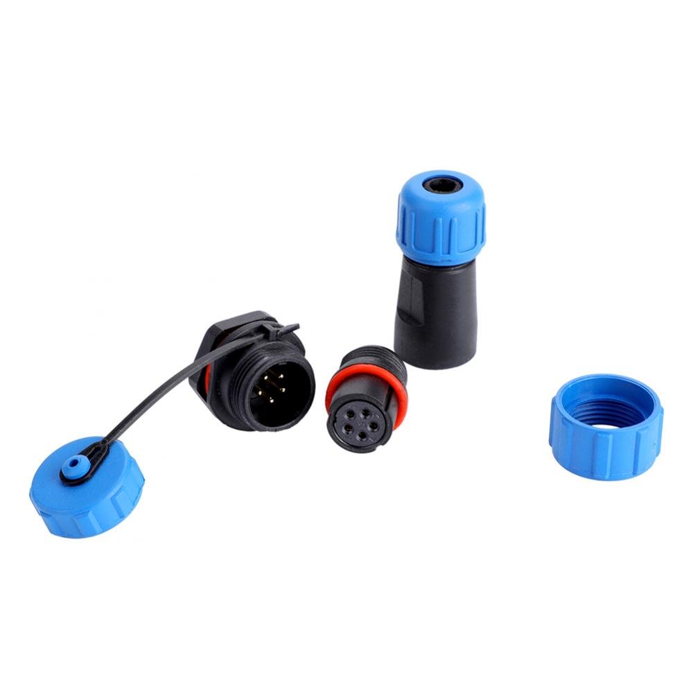 IP67 sp13 Waterproof Plastic Plug + Panel Socket 2/3/4/5/6/7/9 Pin (5pin), Electrical Accessories, Blue - Image 4