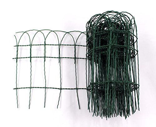 Easipet PVC Garden Border Fence 10 Metre x 400mm Green Decorative Lawn Edging