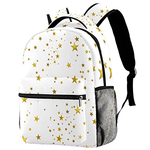 Sac à dos de voyage étoiles dorées parfait pour le campus scolaire et les weekends évasion