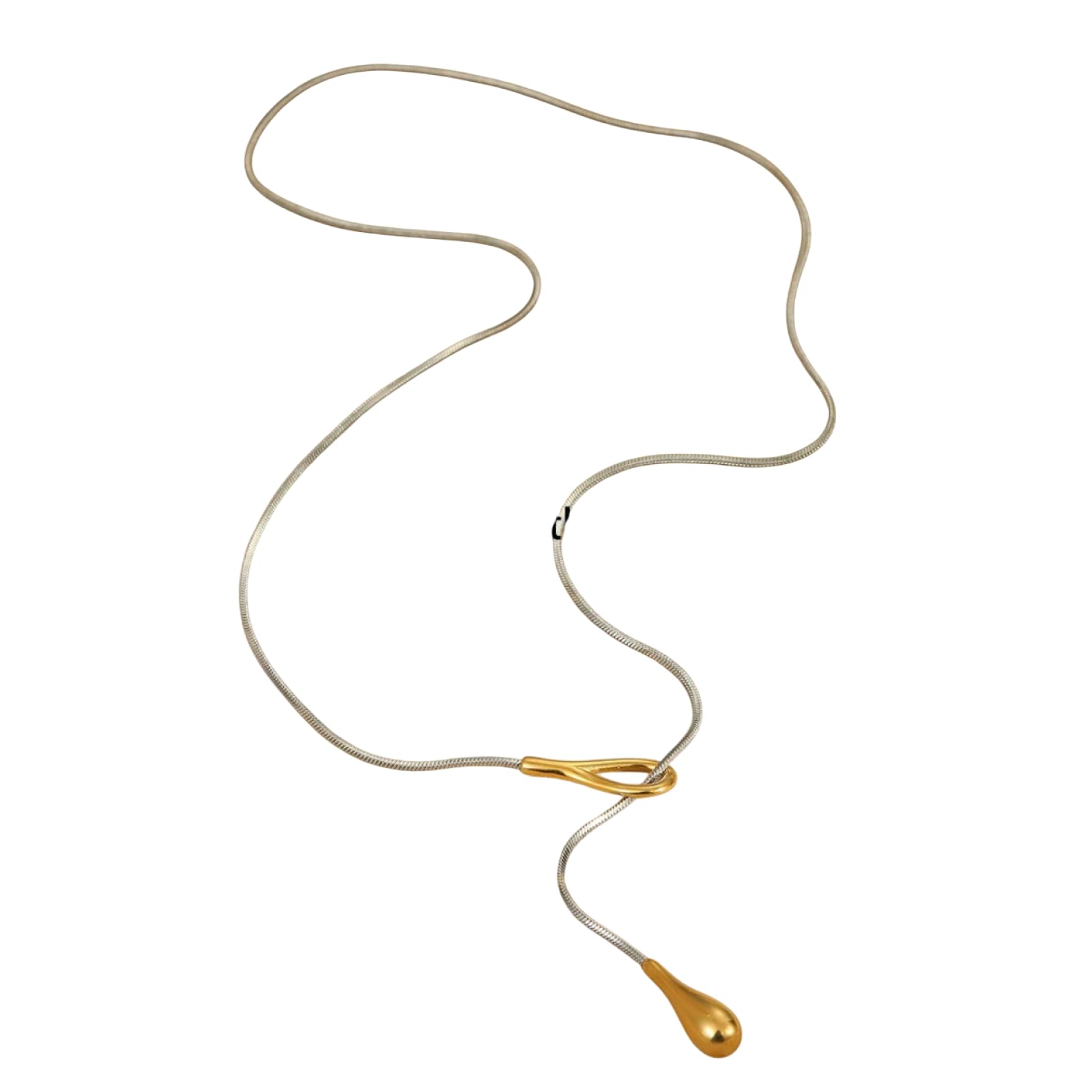 Collar Colgante Cadena Hombre Mujer Joyas Necklace Collares De Cadena De Serpiente con Gotas De Agua para Mujer A Diario