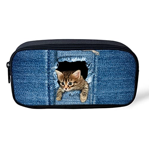 Federmäppchen Für Kinder Mit Hai-Muster – Aus Robustem Polyester, 22x11x5 Cm, Für Schule & Reise