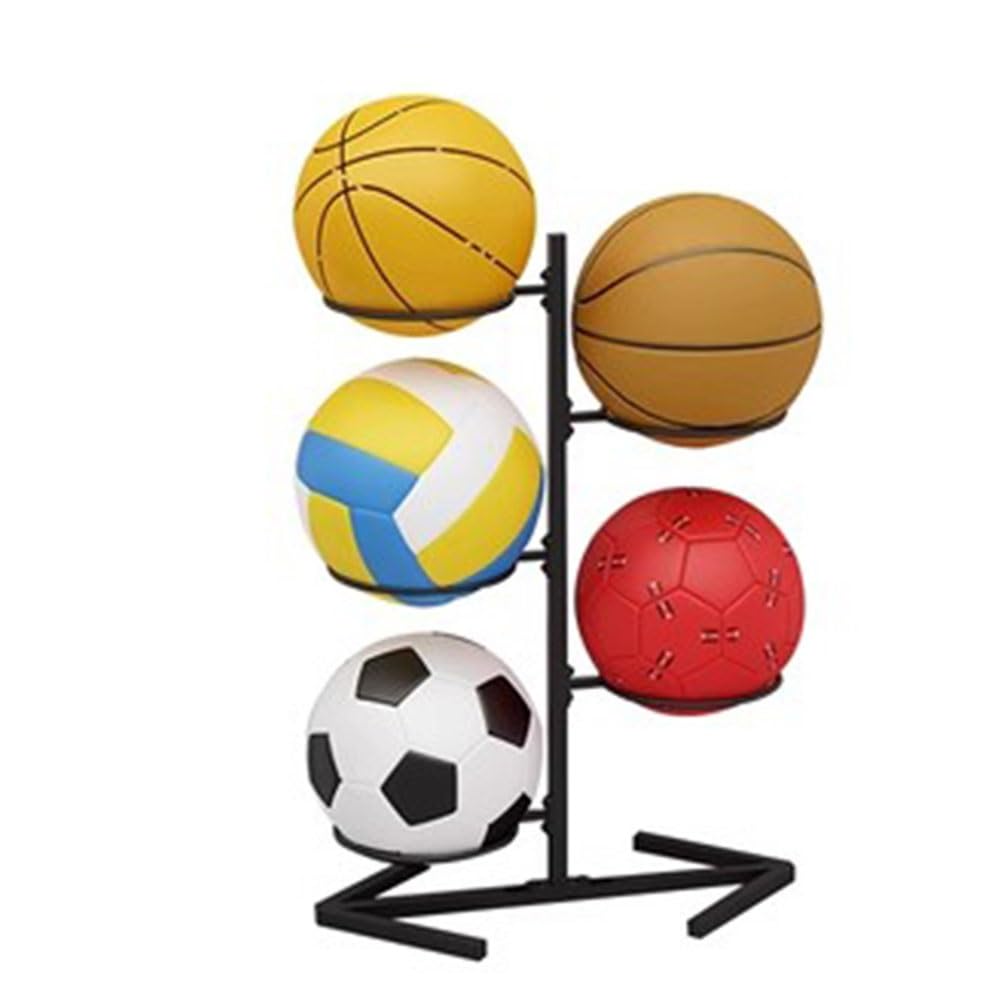 Wandmontiertes Ballregal Für Garage & Zimmer – Hält 4-6 Bälle (Basketball, Fußball, Volleyball)