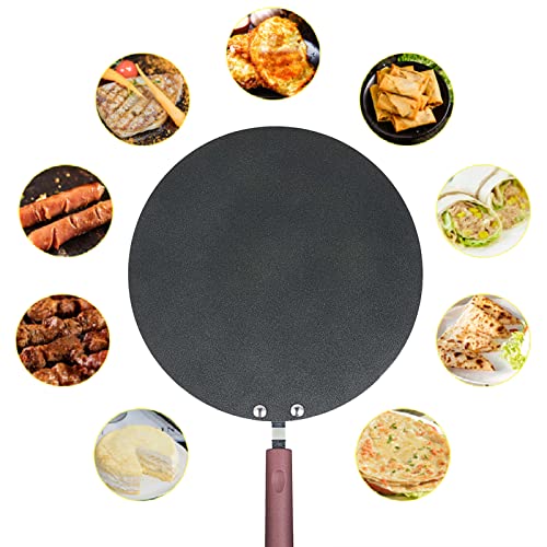 lvifloae Pancake Pan Crepe Maker Flat Pan Griddle Pan with Spreader Spatula Crepe Maker Griddle for Cooking Kitchen