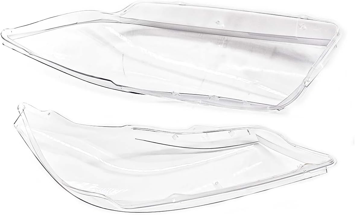 Hex Autoparts Xenon Headlight Lens Cover 2PCS Compatible with BMW 3 Series E90 E91 2005-2008 Pre-Facelift Only, Front Left & Right Clear Headlamp Lens Replacement 63117240261 (Without Bulbs)