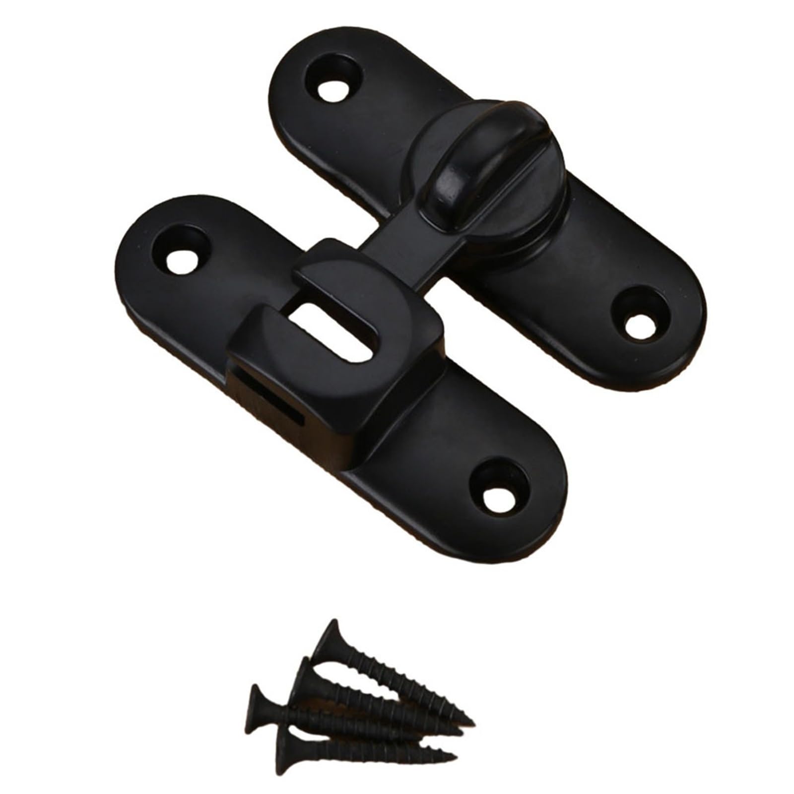 Door Bolt Lock Latch Buckle Sliding Barn Zinc Alloy Right Angle Hasp Hardware Multicolor(Black)