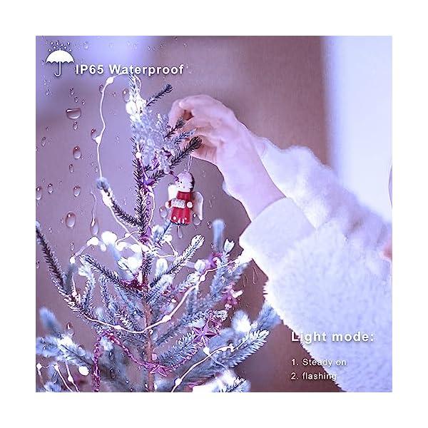 Echosari silver wire string lights fairy string lights led string lights for christmas wedding party home holiday decoration - image 8