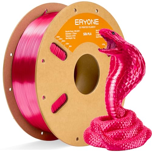 ERYONE Silk PLA Filament for 3D Printer, 1.75mm +/- 0.03mm, 1kg (2.1LBS)/Spool, Silk Metallic Fuchsia